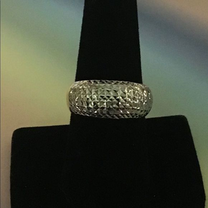 14K Unisex Band Ring with Diamond Cut‎ Design Size 9